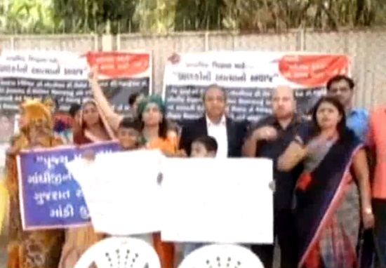 parents protest in ahmedabad