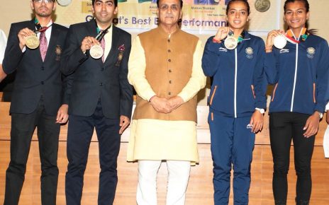 asian medalists with gujarat cm