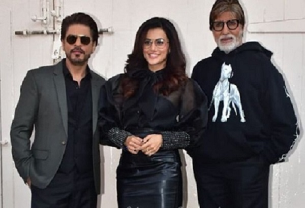 amitabh shahrukh at badla song shoot