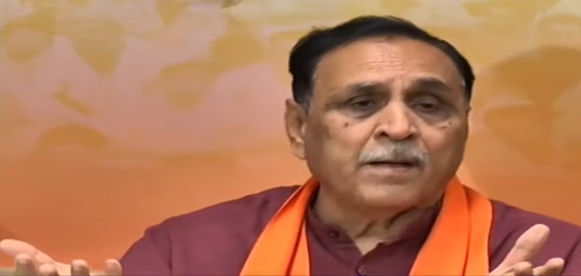 rupani blames of hurdles by congress on narmada water