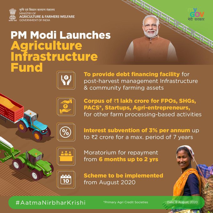 PM Narendra Modi launched Agriculture Infrastructure Fund worth Rs 1 ...